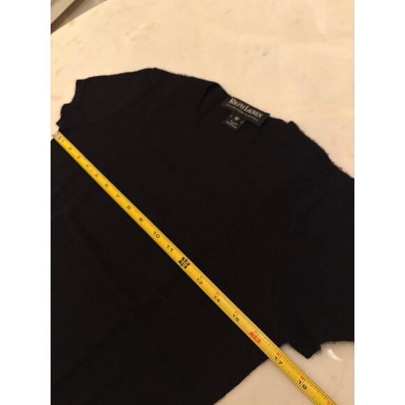 Ralph Lauren Collection Women’s 100% Cashmere Short Sleeve Sweater Top Black M - Picture 7 of 7